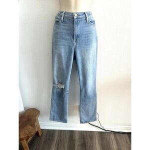 FRAME Jeans Le High Straight Womens 30 Jeffrey Light Wash Distressed Stretch‎